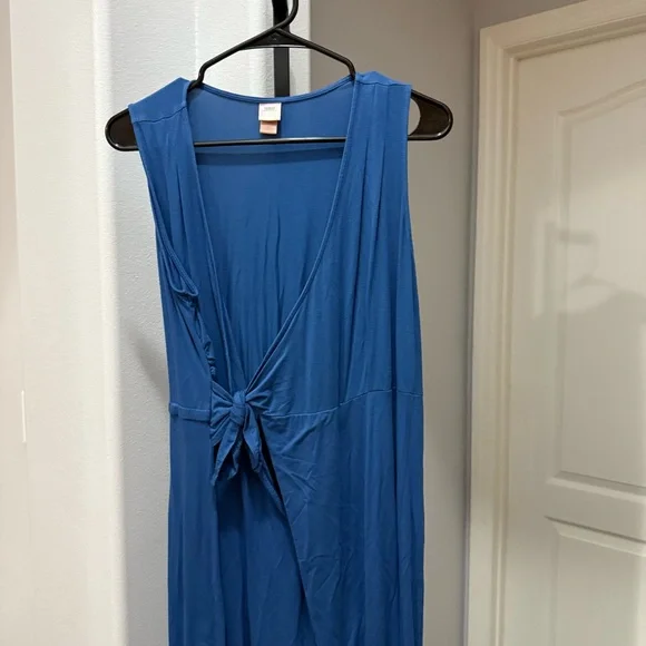 NOM Maternity Jumpsuit Womens Size Small Blue Sleeveless Wrap Wide Leg Francesca - Picture 3 of 6